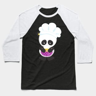 Cooking Panda, Baking Panda, Panda With Pie, Apron Baseball T-Shirt